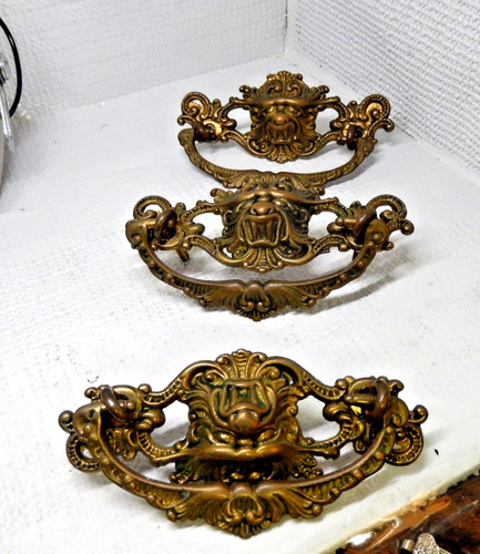 Vintage brass lion head - brass,