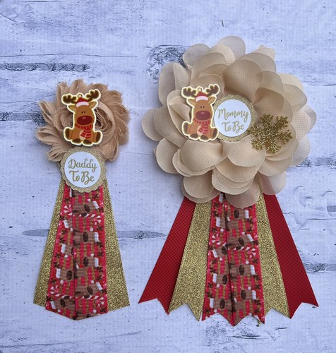 Reindeer baby shower corsage - reindeer,
