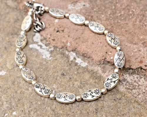 Flower antique anklet - flower,