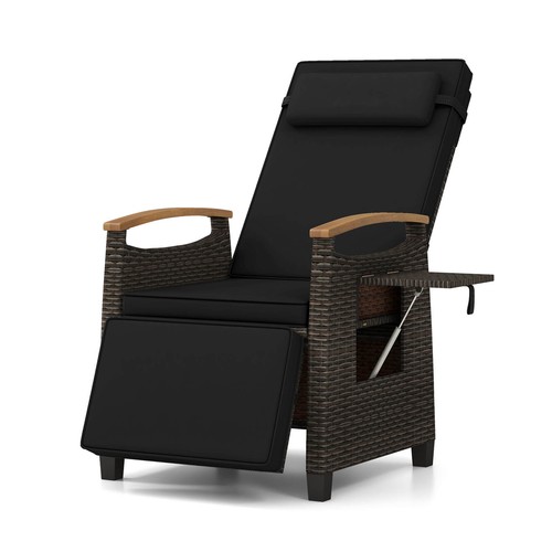Patio wicker recliner chair - recliner,