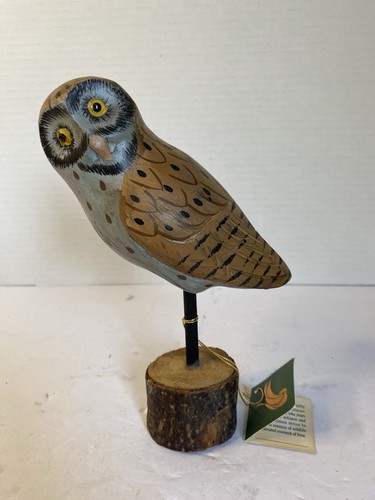 Wooden owl carved and - , painted