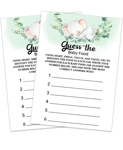 Baby shower game cards - game, cute