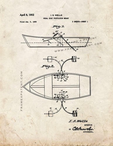 Pedal boat propulsion means - pedal,