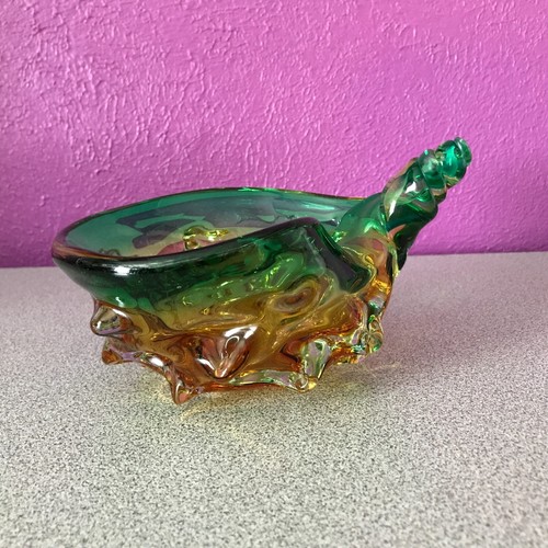 Vtg murano glass conch - murano, shell