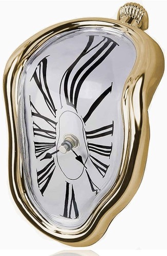 Melting shelf clock art - melting, decor