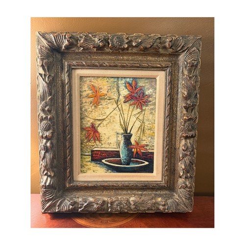 Mid century impasto floral oil - mid-century,