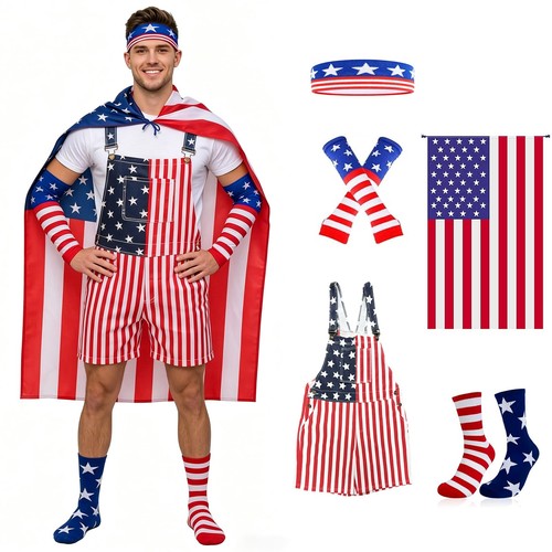 Aoliup american flag overalls - aoliup,