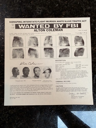 Fbi wanted poster alton - fbi,