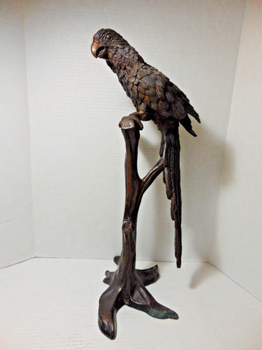 Phillips bronze parrot statue - parrot,