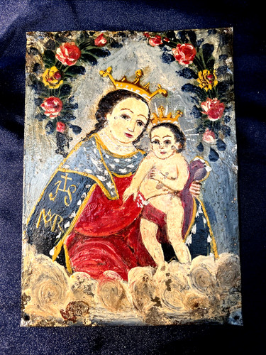 Antique mexican retablo folk - antique,
