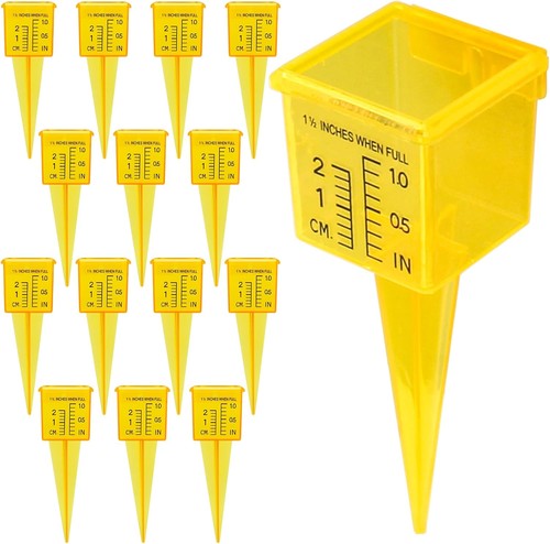 Yellow sprinkler rain gauge - yellow,