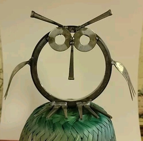 Weld art owl - owl, metal