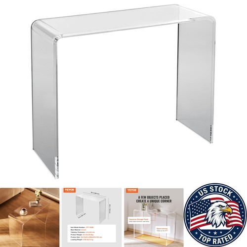 Sleek acrylic side table - side,