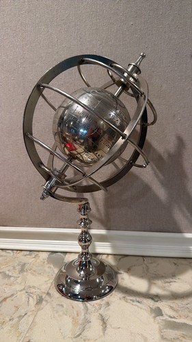 Vintage metal armillary sphere - metal,