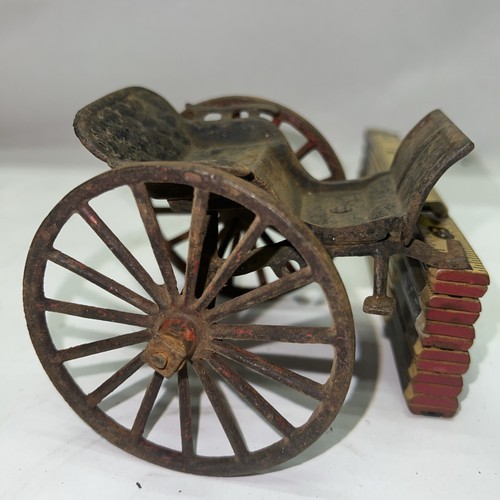 Antique cast iron horse drawn - antique,