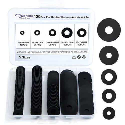 120pcs flat rubber washers - rubber,