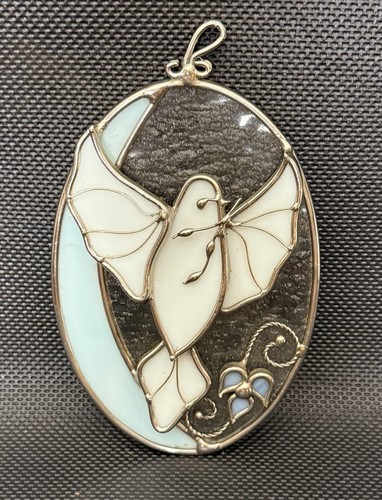 Vtg stained glass white - stained,