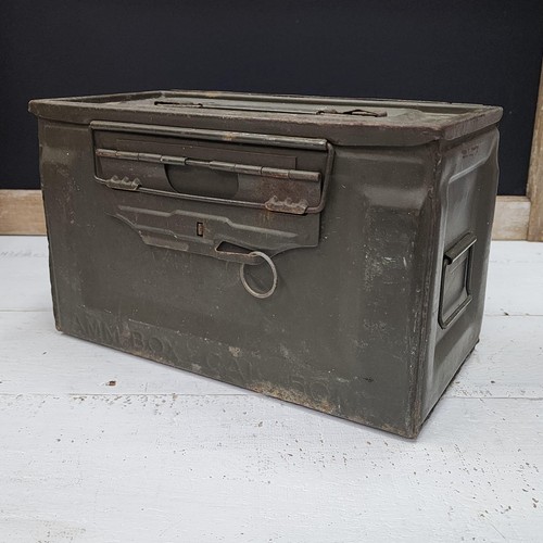 Vintage metal ammo box item - metal,