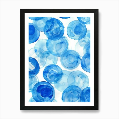 Blue watercolor circles - 4, art