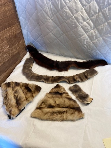 Mink fur pieces neck scarf - fur,