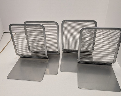 Steel mesh bookends heavy duty - steel,