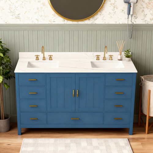Solid wood double sink - solid,