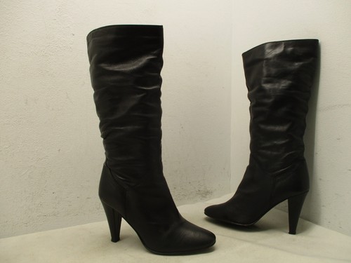 Aldo black leather knee high - black,