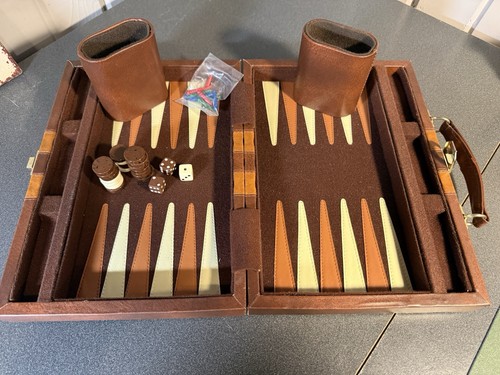 Faux leather backgammon - faux,