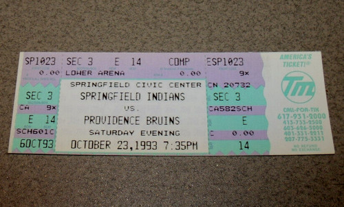Springfield indians 1993 - springfield, 10/23/1993