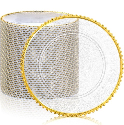 Clear charger plates gold - charger,