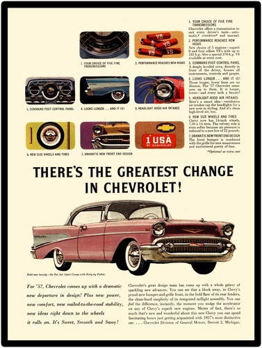 1957 chevrolet new - chevrolet, sign