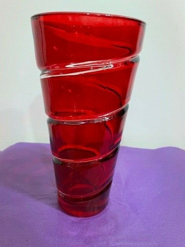 Heavy thick ruby - red, glass