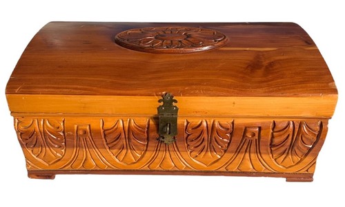 Vintage cedar wood trinket - vintage,