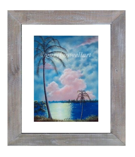 Palm trees pink clouds - trees,