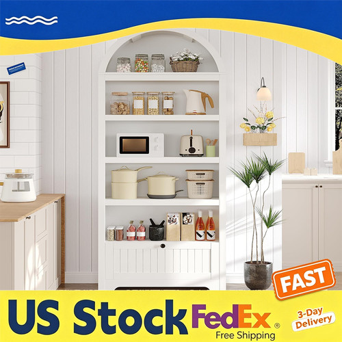 Tall arched pantry cabinet - pantry,