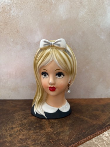 Vintage lady head vase - vintage,