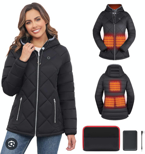 Women heated jacket with - women's,