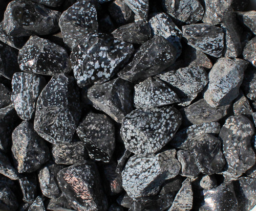 Snowflake obsidian rough - obsidian,