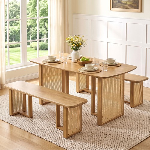 Solid rubber wood dining - rubber,