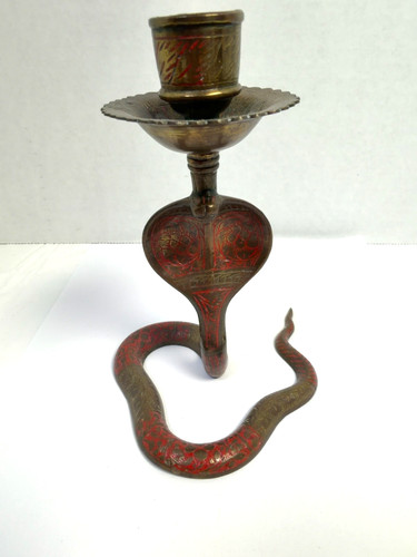Vintage brass cobra snake - brass,