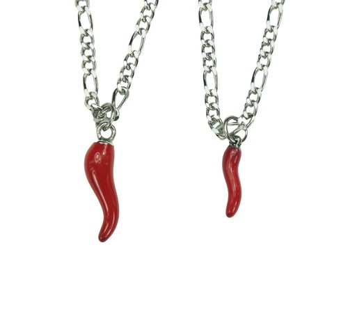 Red cornicello necklace - necklace, or
