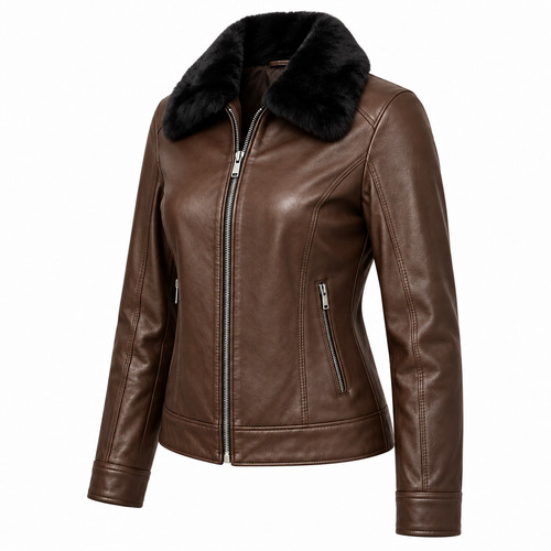 Women brown aviator leather - brown,