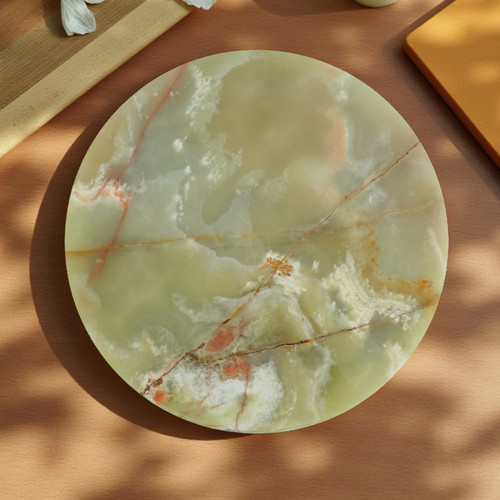 Green round marble lazy - round, susan