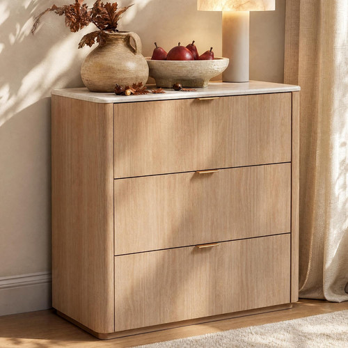 Drawer dresser with curved - with,