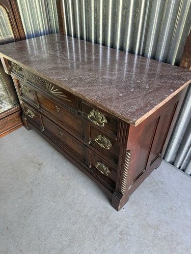 Dark wood brown drawer - wood, 6-drawer