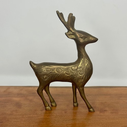 Vintage brass deer figurine - vintage,
