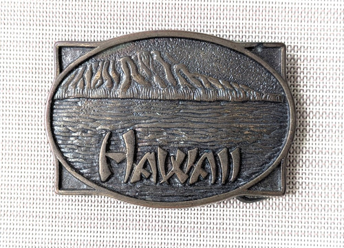Vintage brass belt buckle - belt,