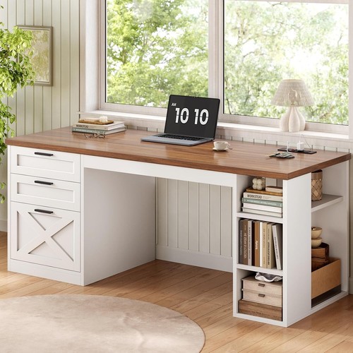 Executive desk with 3 - 55.1",