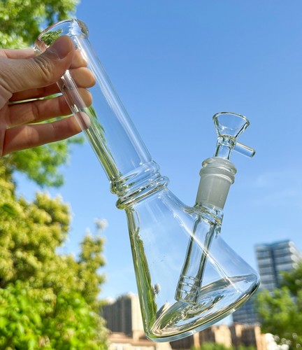 Classical clear glass bong - clear, 8''