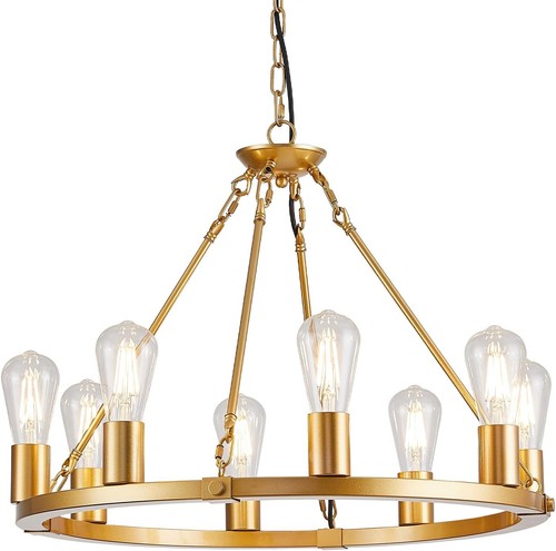 Gold wagon wheel chandelier - gold,